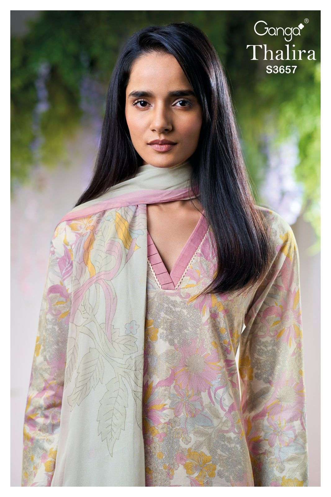 GANGA FASHION THALIRA S3657-A TO S3657-D SERIES PURE COTTON PRINTED DRESSES-00252
