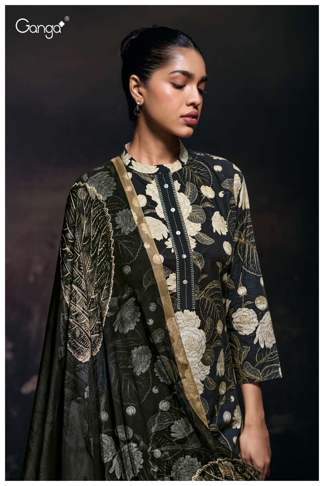GANGA FASHION YUGRITI S3686-A TO S3686-D SERIES PURE COTTON PRINTED EMBROIDERY DRESSES-00252