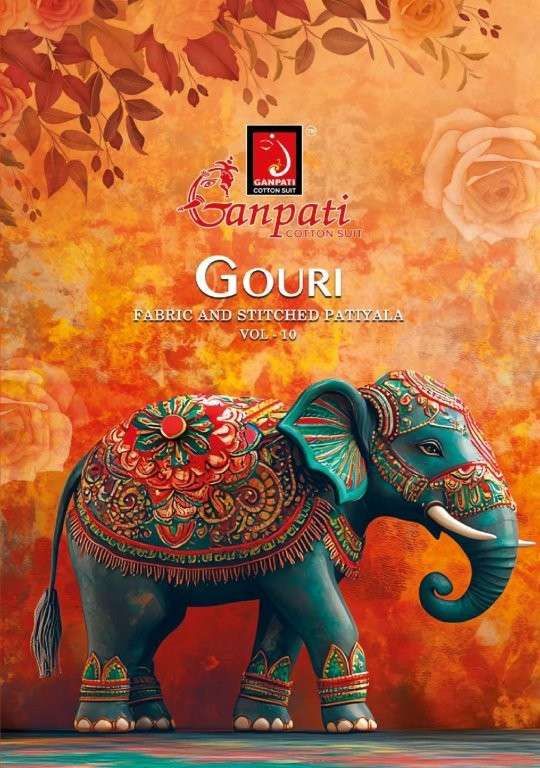GANPATI GOURI VOL-10 2401 TO 2415 SERIES PURE COTTON PRINTED DRESSES-00015