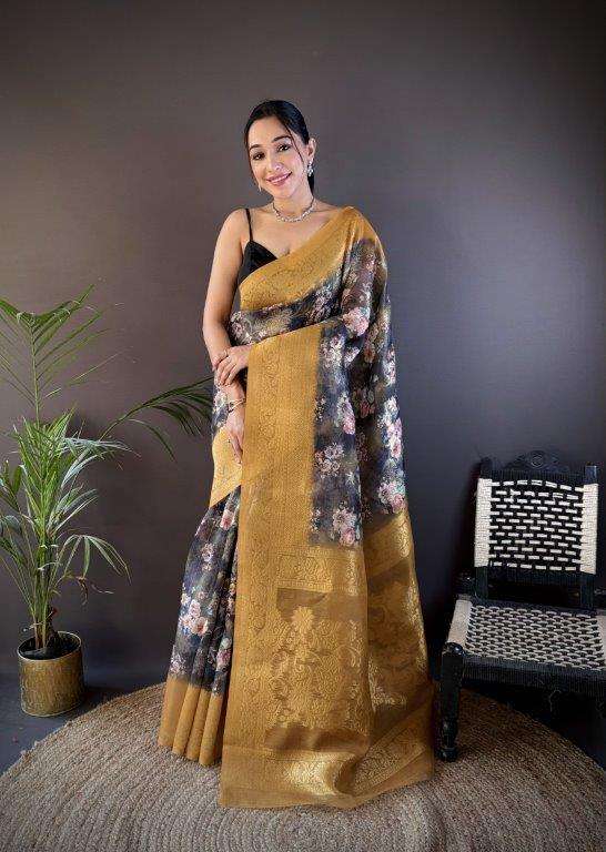 GARDEN BY ASLIWHOLESALE DESIGNER PURE SILK PRINTED SAREES-00230