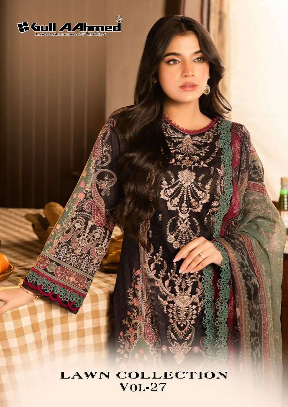 GULL AAHMED VOL-27 221 TO 226 SERIES PURE LAWN PRINTED PAKISTANI DRESSES-00062