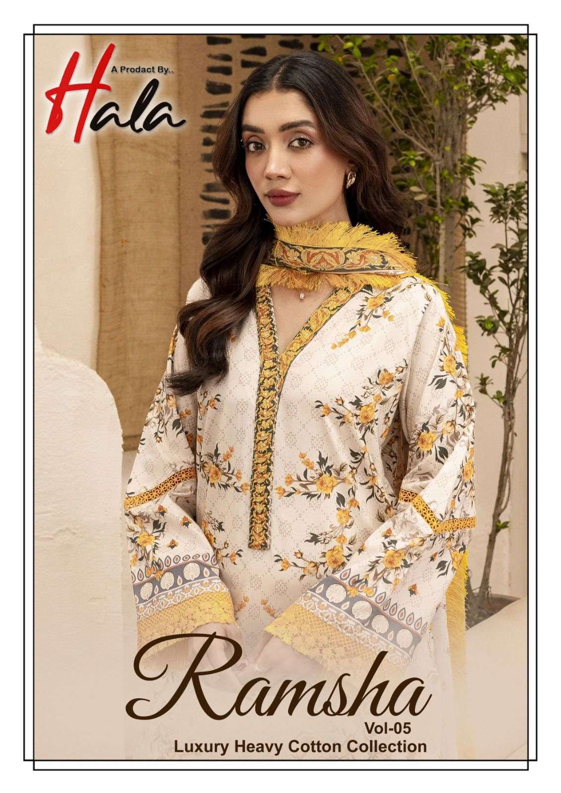 HALA RAMSHA VOL-05 5001 TO 5006 SERIES PURE COTTON PRINTED PAKISTANI DRESSES-00062