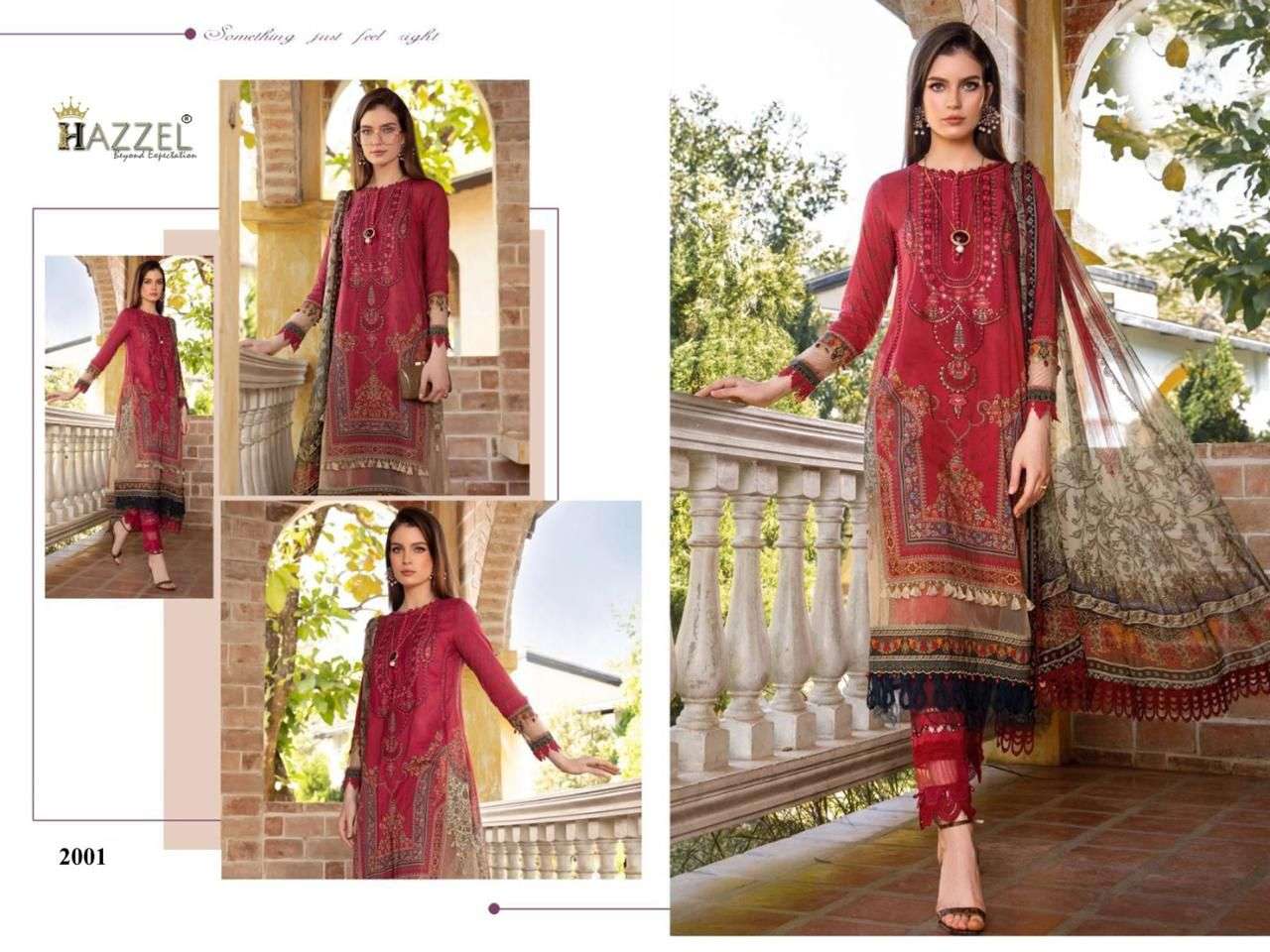HAZZEL 2001 HEAVY EMBROIDERY COTTON PRINTED PAKISTANI DRESS-00011