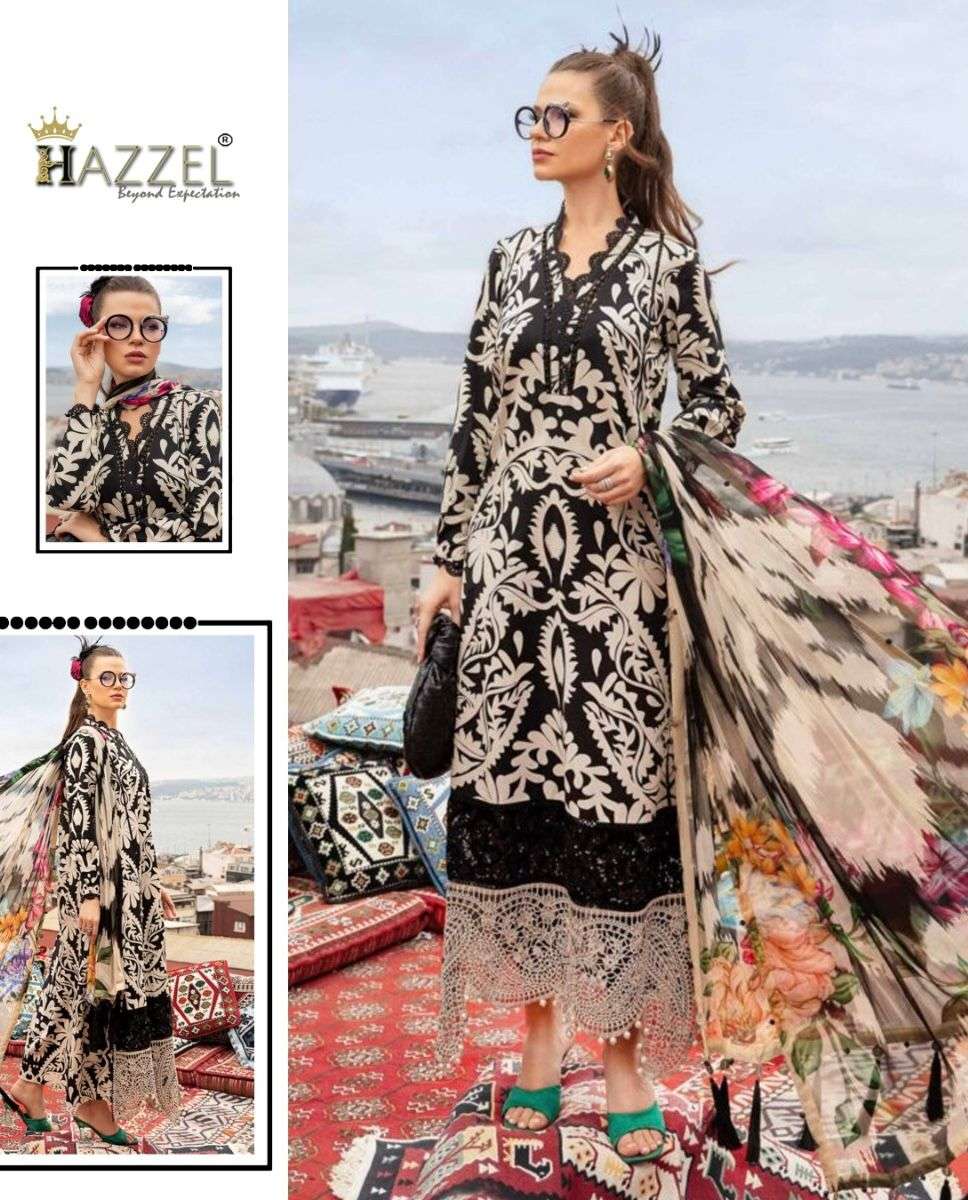 HAZZEL 307 COLOUR PURE HEAVY COTTON PRINTED PAKISTANI DRESS-00071