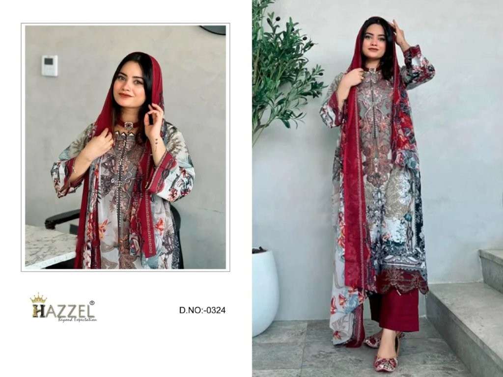 HAZZEL 324-2003 SERIES PURE COTTON PRINTED PAKISTANI DRESSES-00071