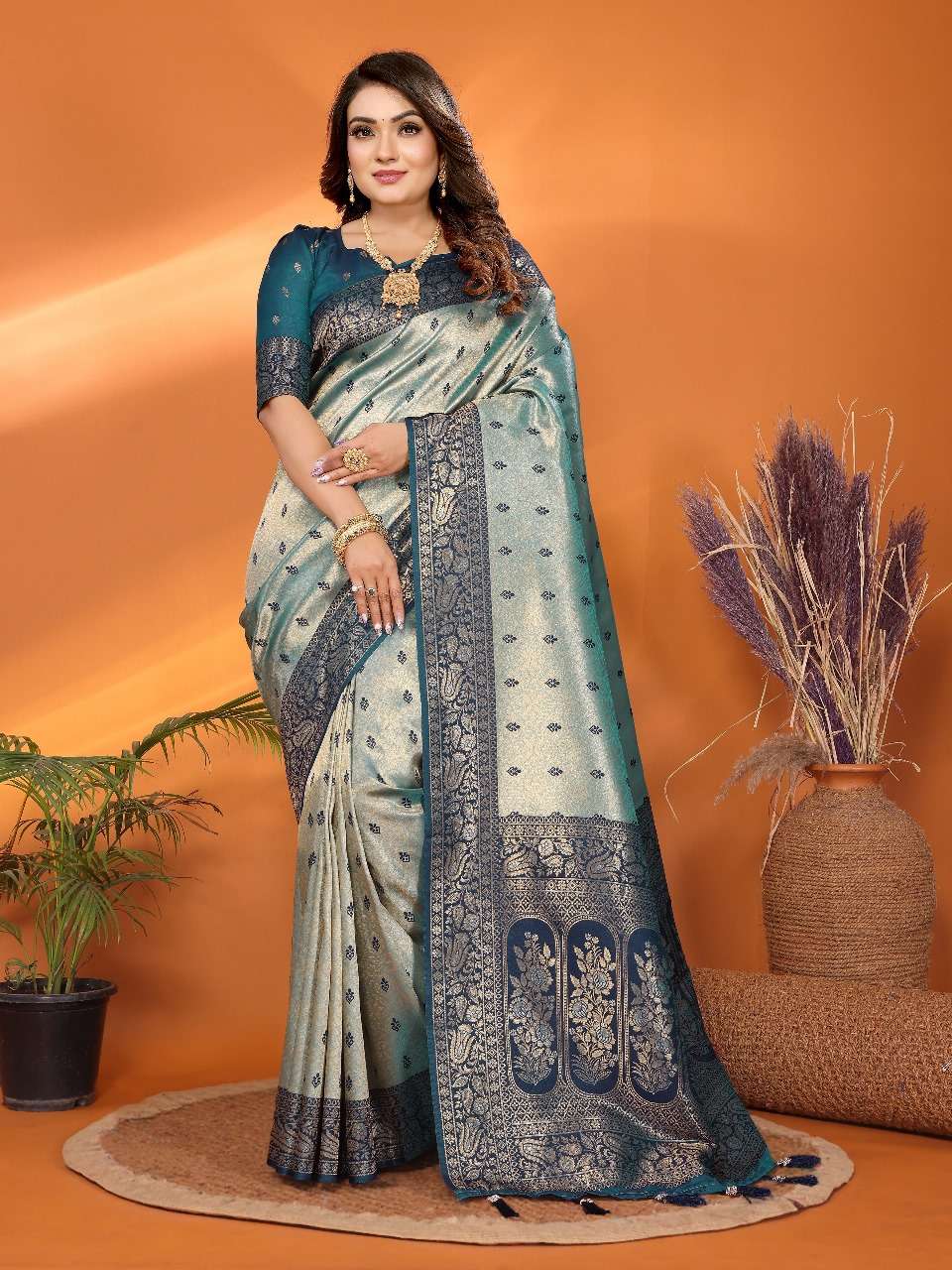HEMA BY ASLIWHOLESALE DESIGNER PURE BANARASHI SILK SAREES-00125