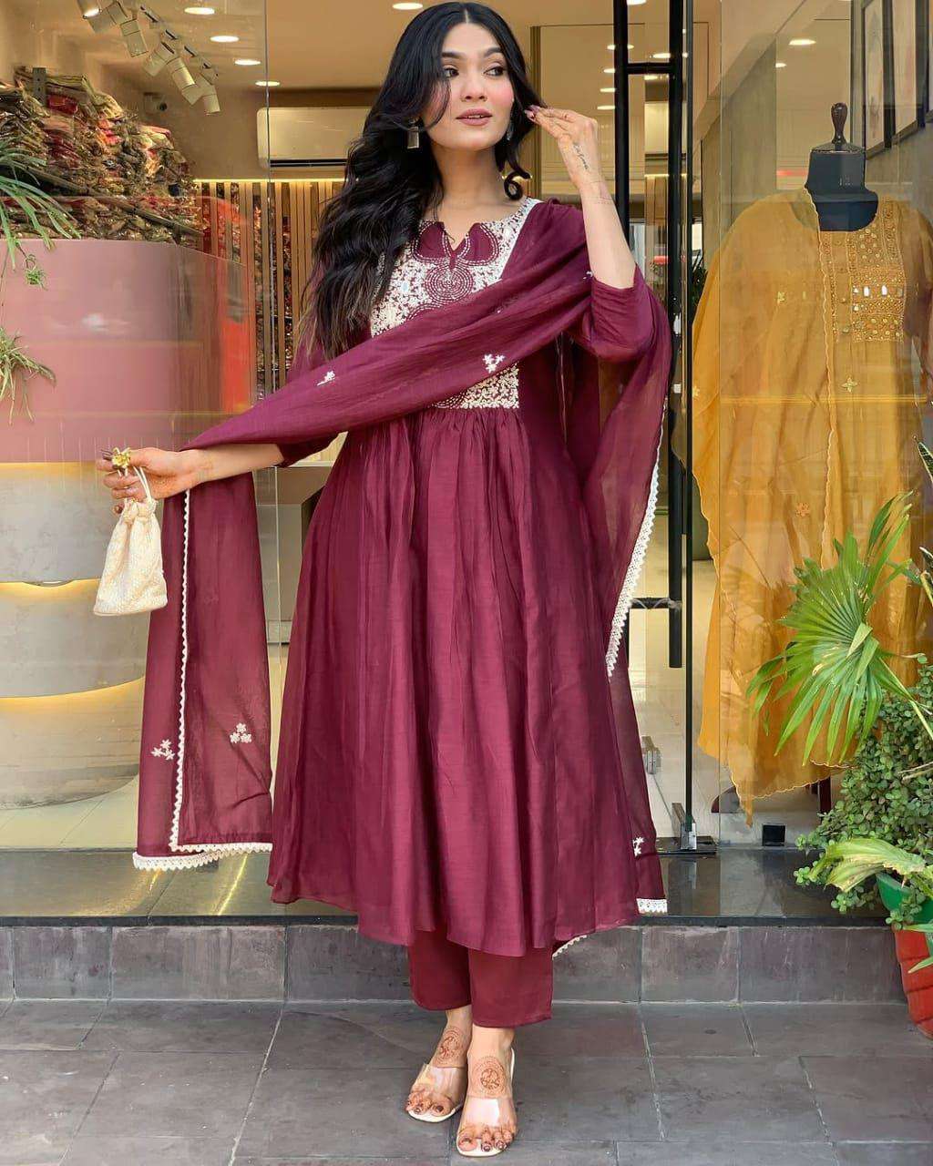 HIMANSHI VOL-822 BY ASLIWHOLESALE DESIGNER PURE COTTON EMBROIDERY DRESS-00211