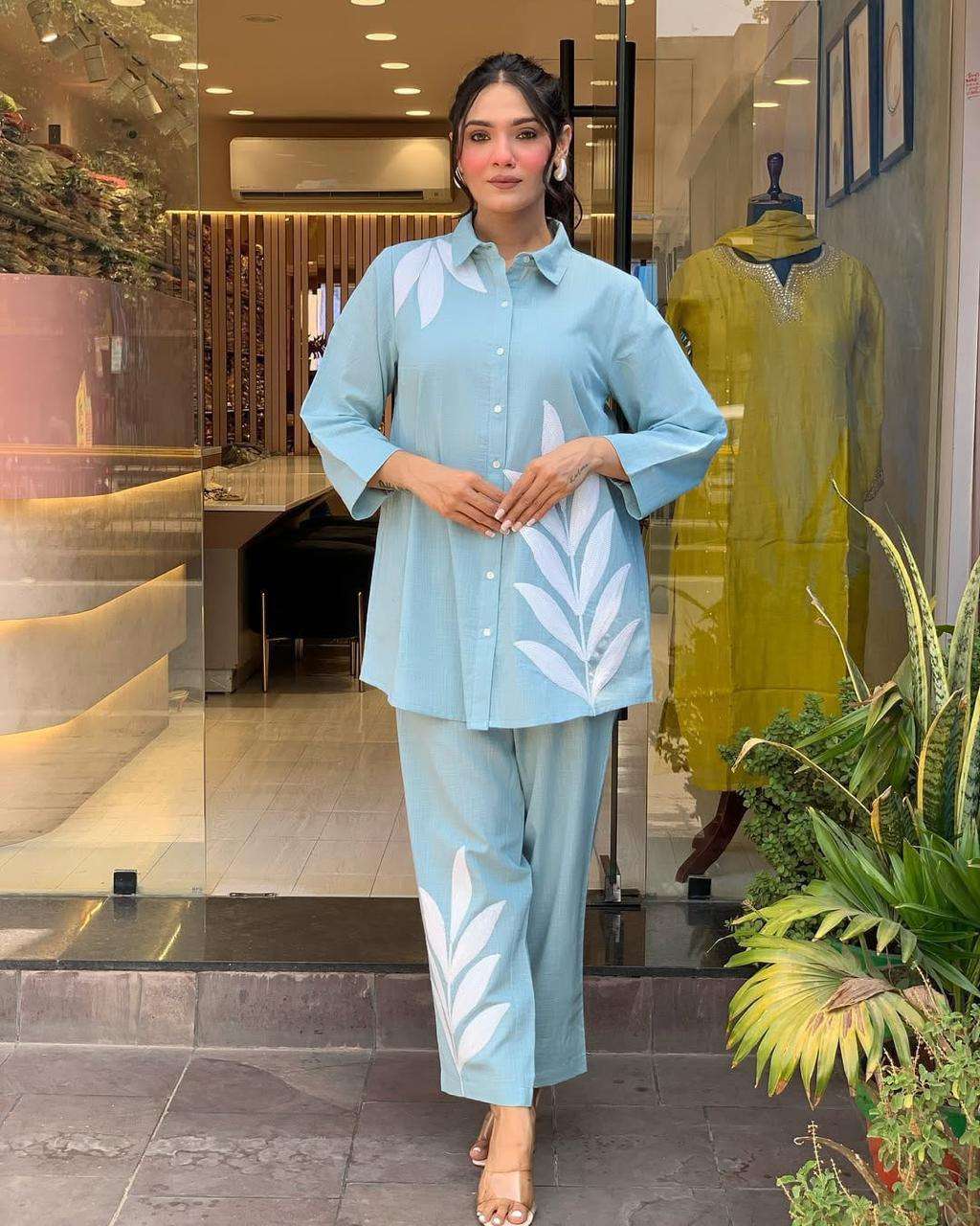 HIMANSHI VOL-840 BY ASLIWHOLESALE DESIGNER PURE COTTON EMBROIDERY CO-ORD SET-00211