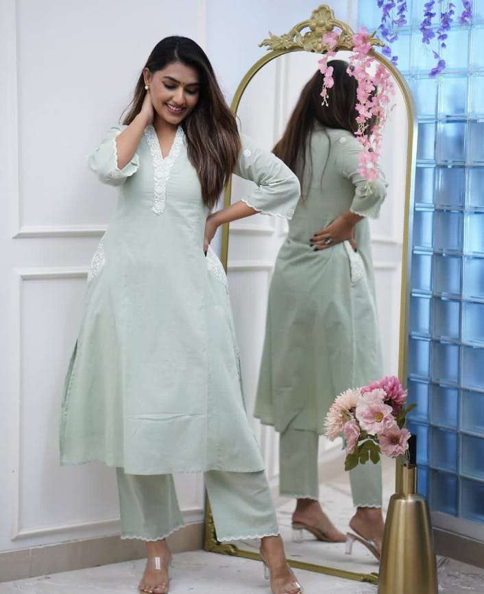 HIMANSHI VOL-841 BY ASLIWHOLESALE DESIGNER PURE COTTON EMBROIDERY CO-ORD SET-00211