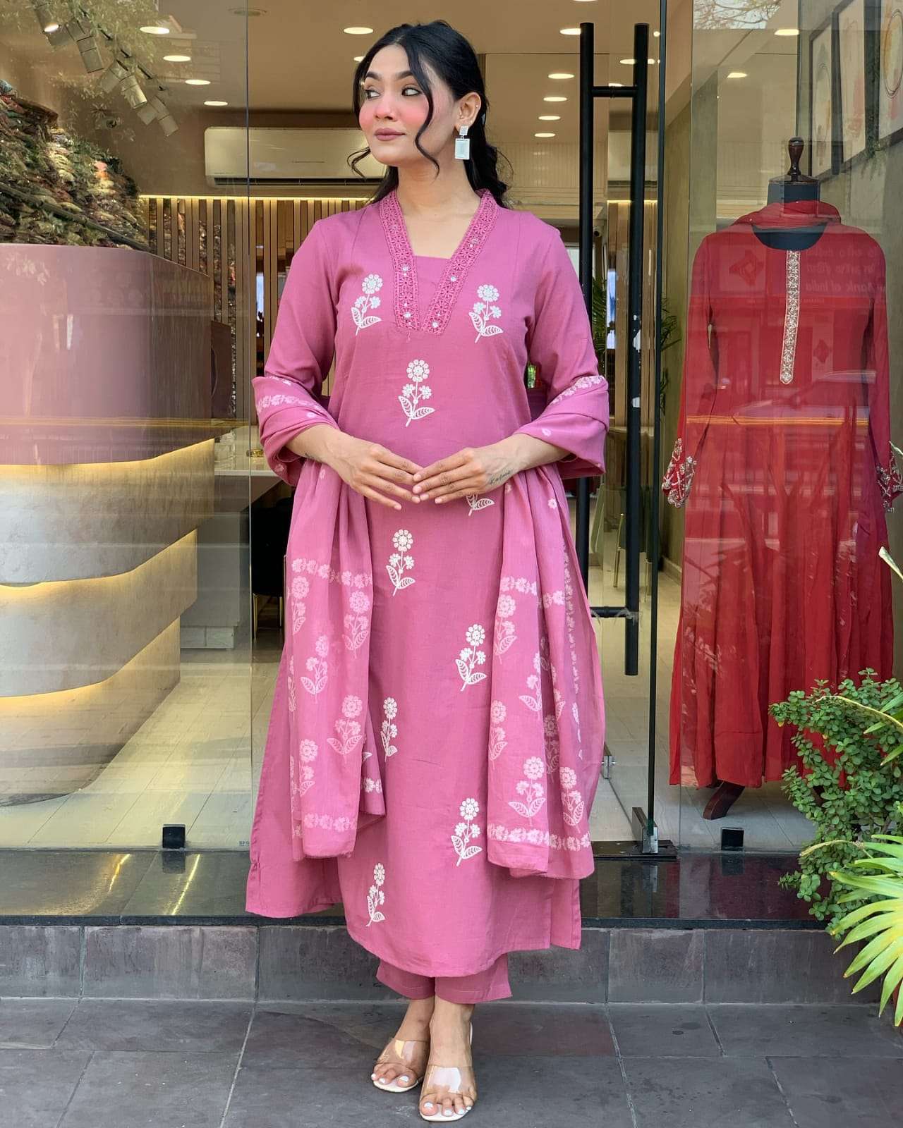 HIMANSHI VOL-843 BY ASLIWHOLESALE DESIGNER PURE COTTON EMBROIDERY DRESSES-00211