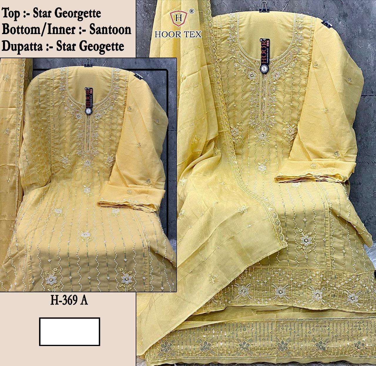 HOOR TEX H-369 COLOUR HEAVY GEORGETTE EMBRODIERY PAKISTANI DRESSES-00020