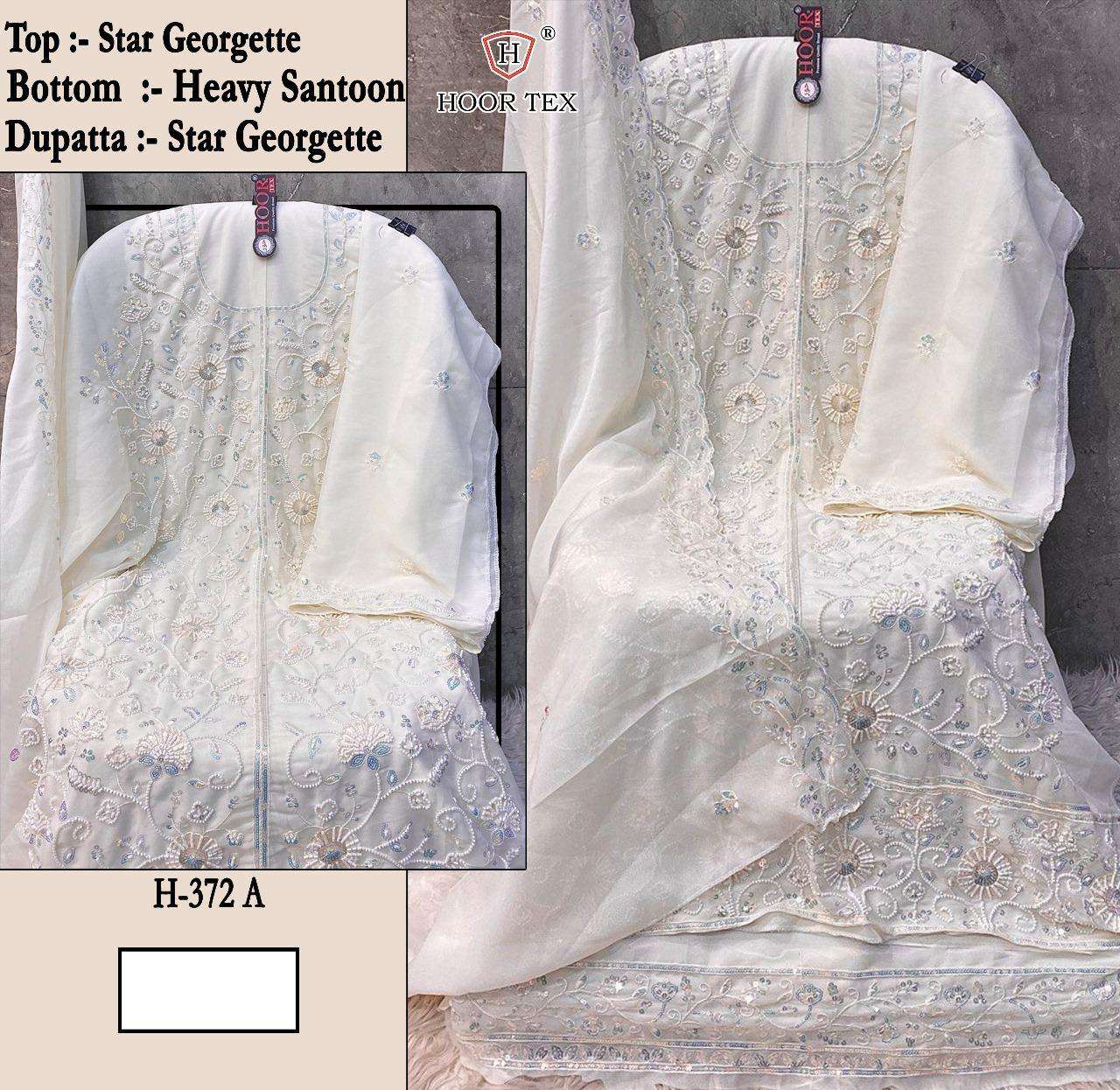 HOOR TEX H-372 HEAVY EMBROIDERY FAUX GEORGETTE PAKISTANI DRESSES-00020