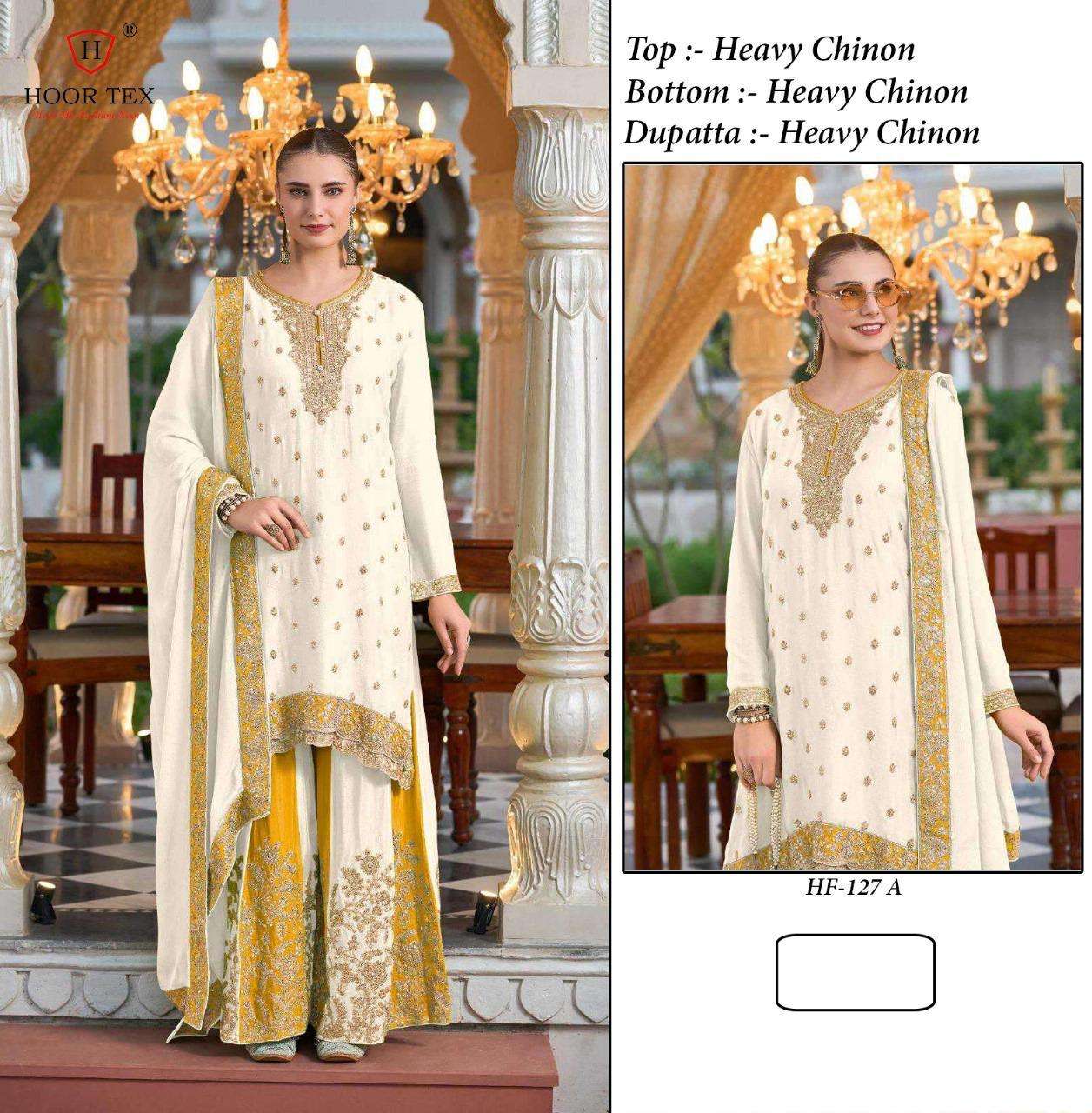 HOOR TEX HF-127 PURE HEAVY CHINON EMBROIDERY PAKISTANI DRESSES-00020
