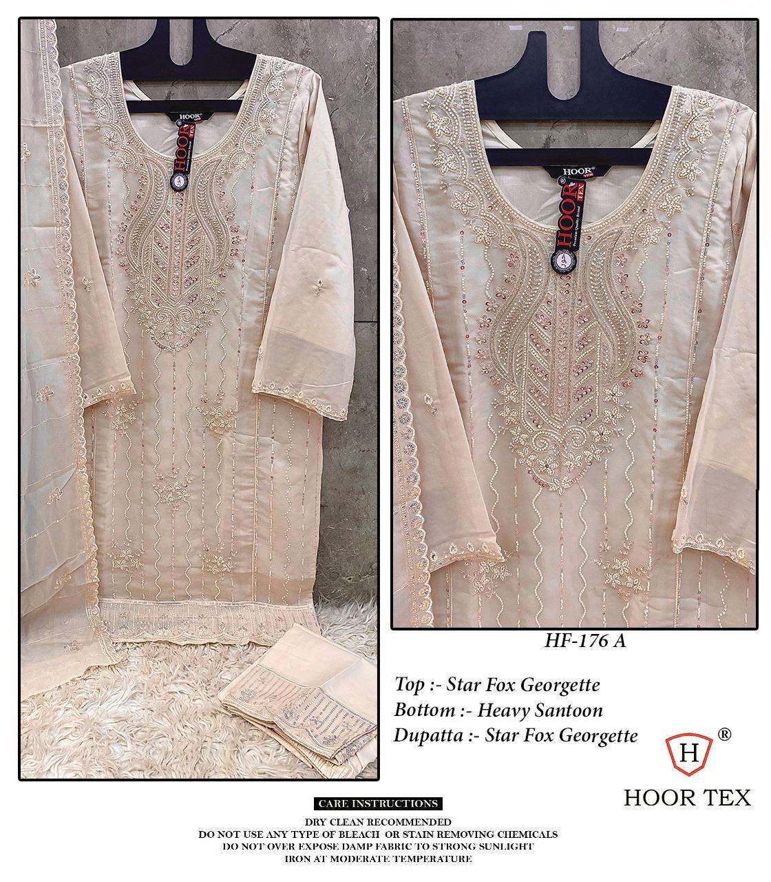 HOOR TEX HF-176 COLOUR FAUX GEORGETTE EMBROIDERY PAKISTANIN DRESSES-00020