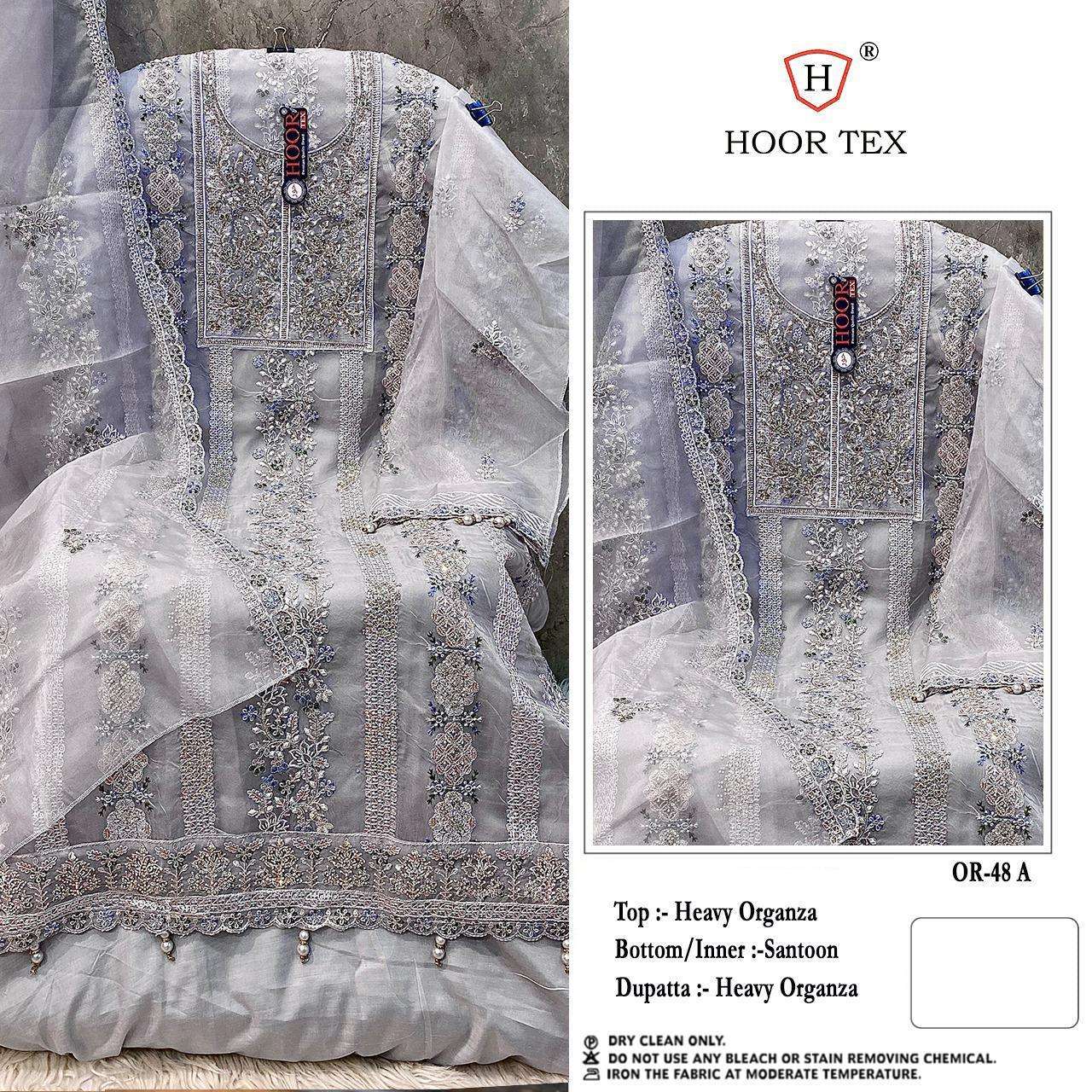 HOOR TEX OR-48 PURE ORGANZA EMBROIDERY PAKISTANI DRESSES-00020
