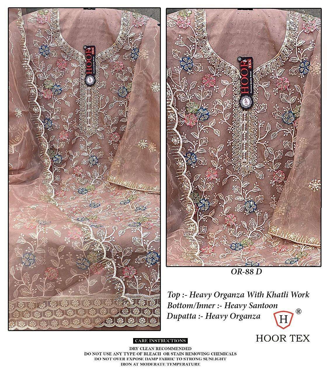 HOOR TEX OR-88 HEVAY EMBROIDERY ORGANZA PAKISTANI DRESSES-00020