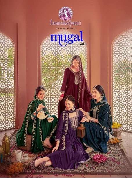 ISAVASYAM MUGAL VOL-1 PURE GEORGETTE EMBROIDERY DRESSES-00014