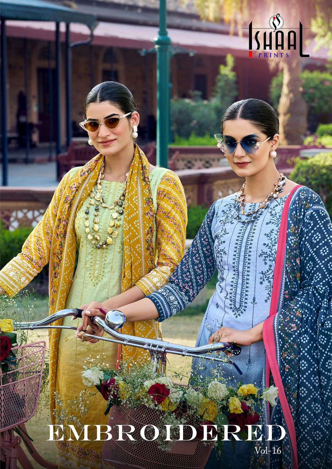 ISHAAL EMBROIDERED VOL-16 16001 TO 16010 SERIES PURE LAWN EMBROIDERY PAKISTANI DRESSES-00201