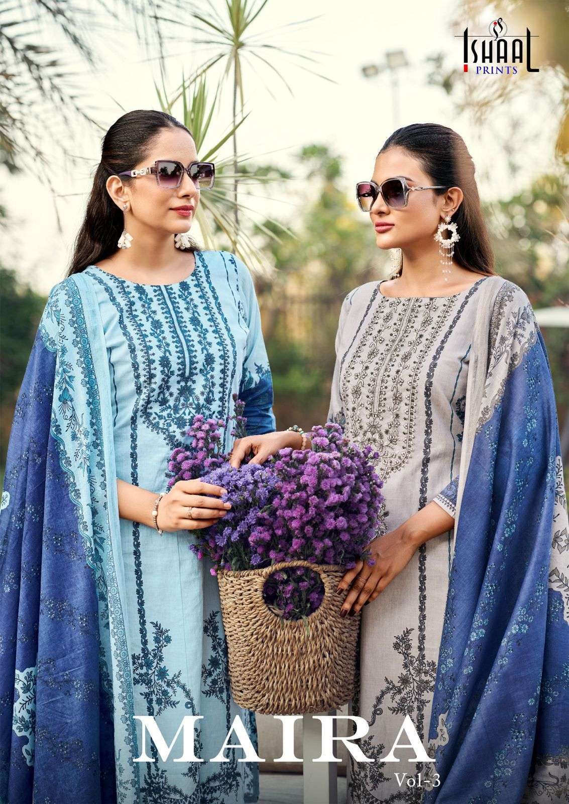 ISHAAL PRINT MARIA VOL-03 PURE LAWN EMBROIDERY PAKISTANI DRESSES-00201