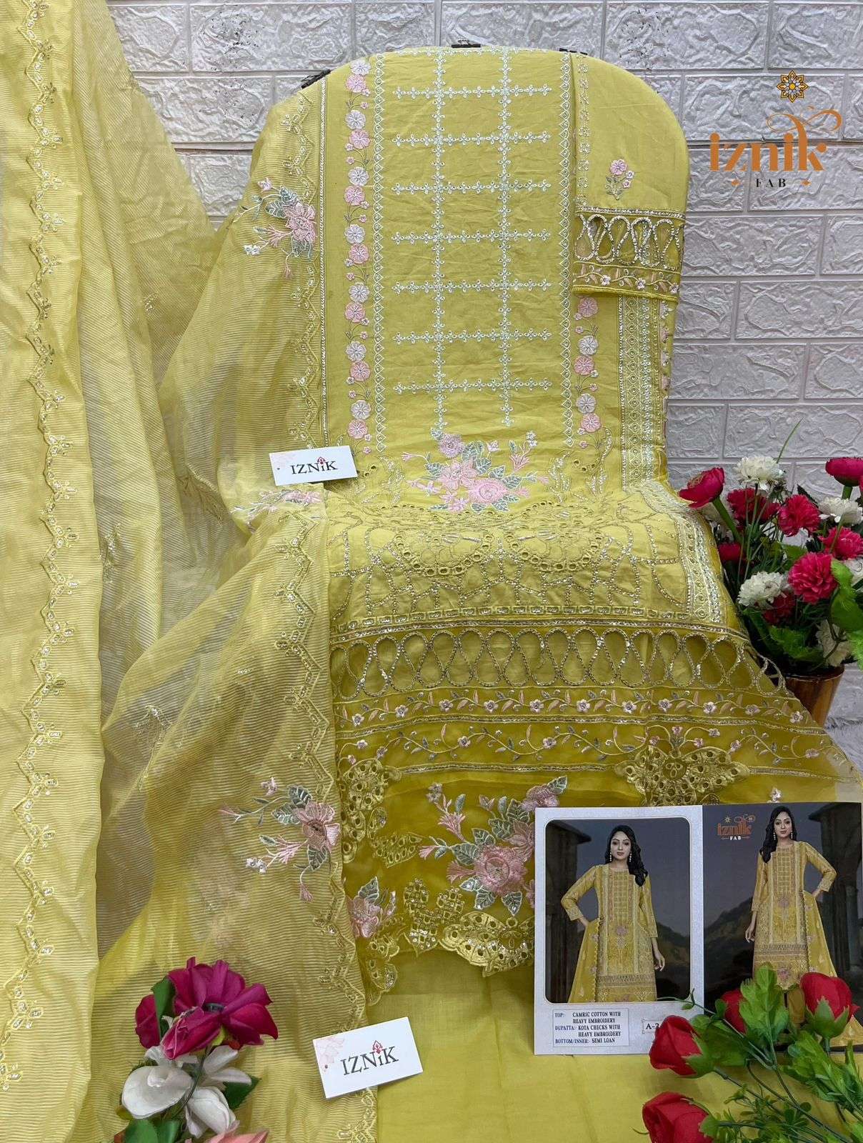 IZNIK FAB IF-249 PURE HEAVY EMBROIDERY CAMBRIC PAKISTANI DRESSES-00201