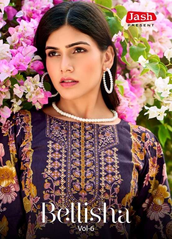 JASH BELLISHA VOL-06 6001 TO 6010 SERIES PURE COTTON PRINTED PAKISTANI DRESSES-00201
