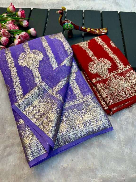 JHUMKA BY ASLIWHOLESALE DESIGNER PURE VISCOSE GEORGETTE EMBROIDERY SAREES-00268