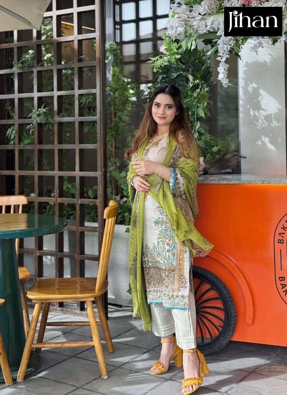 JIHAN 3803 SERIES PURE HEAVY COTTON EMBROIDERY PAKISTANI DRESS-00062