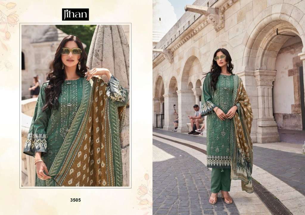 JIHAN BIN SAEED VOL-16 HEAVY EMBROIDERY LAWN PRINTED PAKISTANI DRESSES-00071