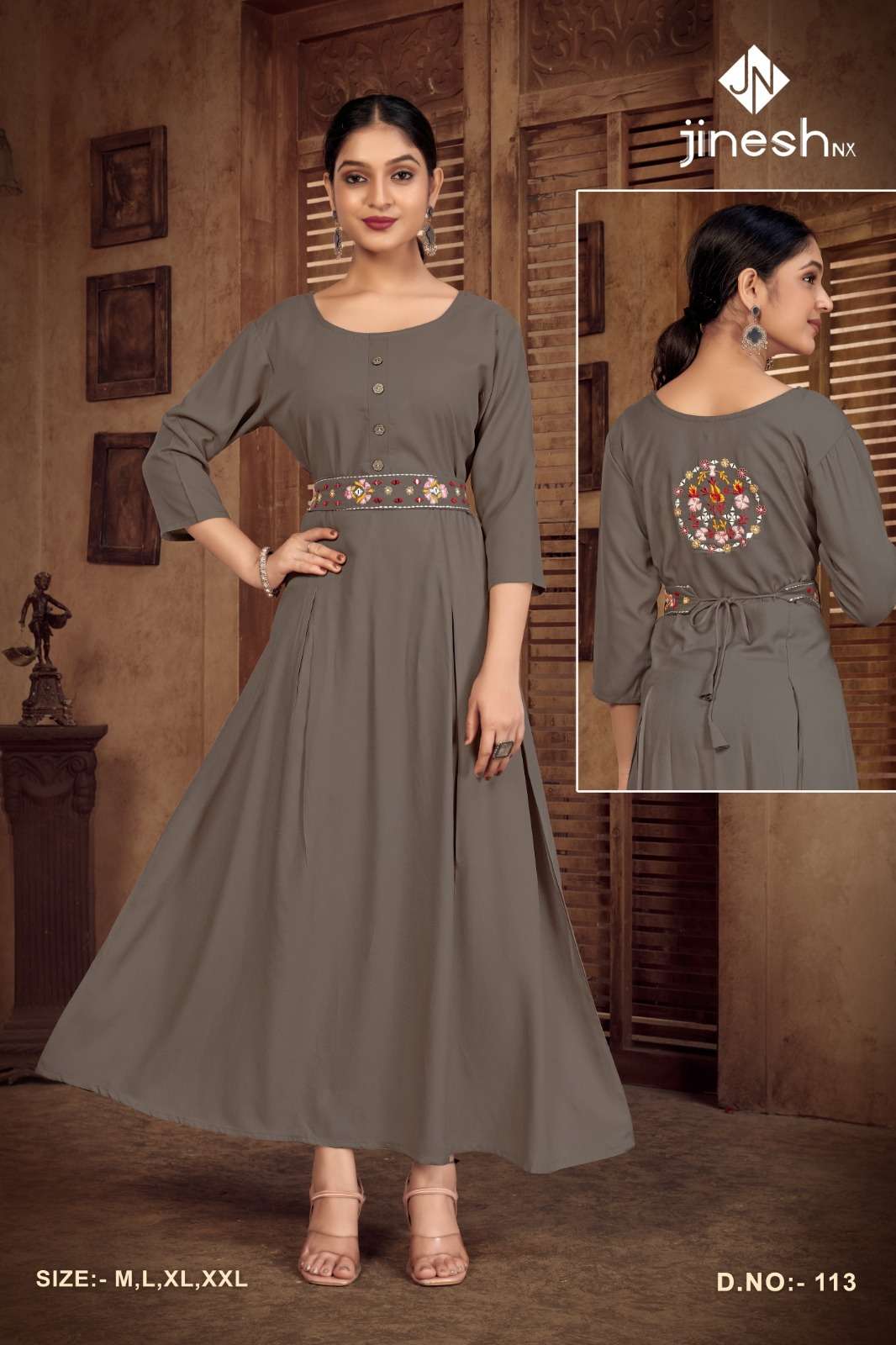 JINESH NX BELT PURE RAYON KURTIS-00014