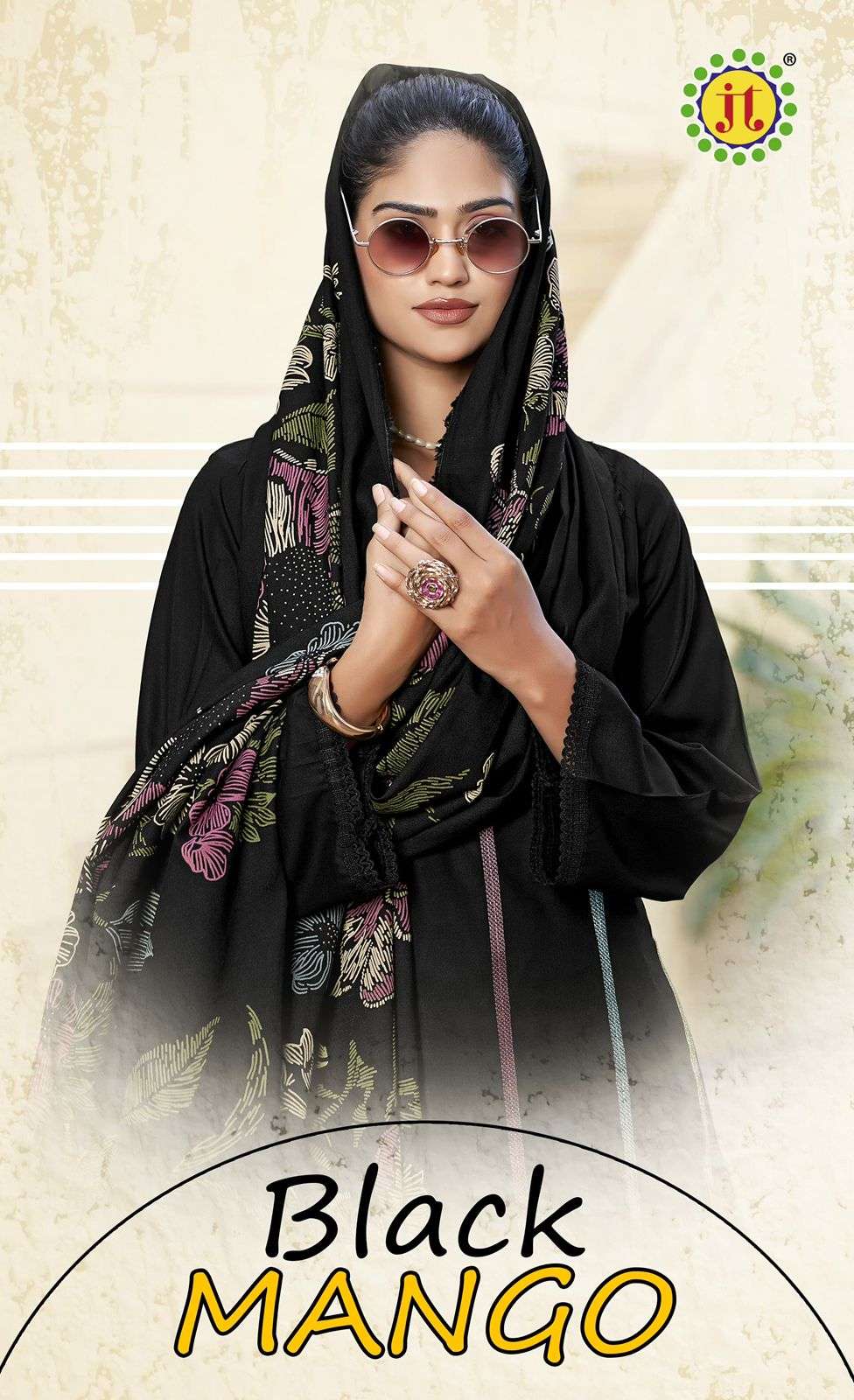 JT TEXTILE BLACK MANGO PURE RAYON EMBROIDERY PAKISTANI DRESSES-00201