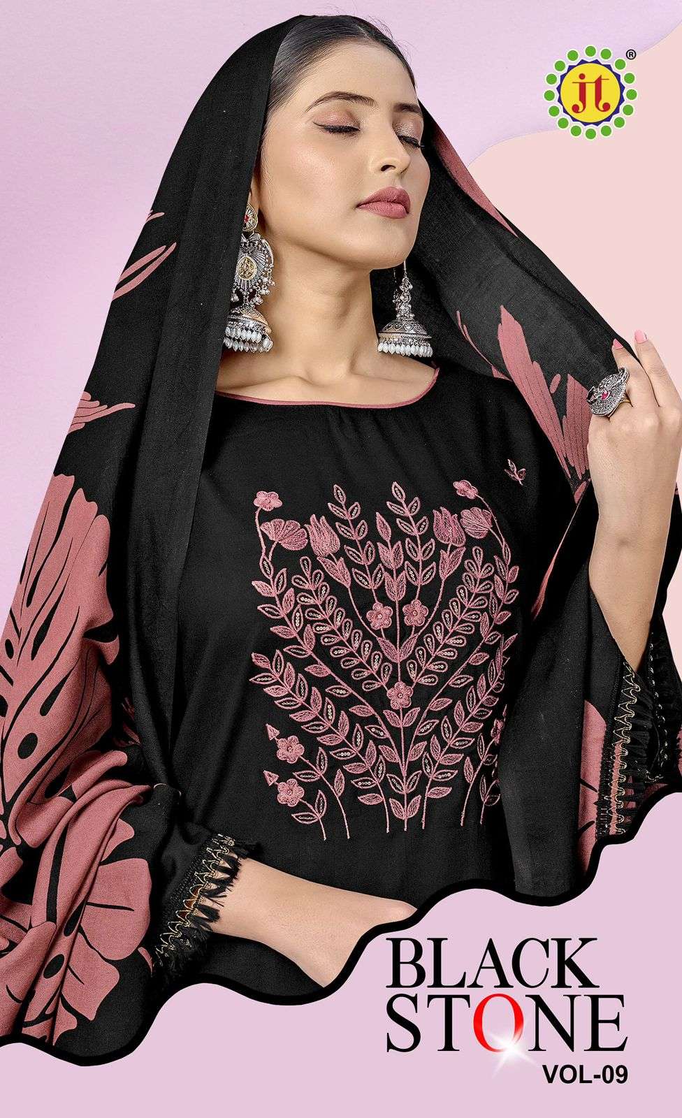JT TEXTILE BLACK STONE VOL-09 PURE RAYON EMBROIDERY PAKISTANI DRESSES-00201