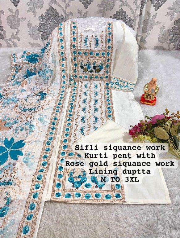 JYOTI VOL-247 BY ASLIWHOLESALE DESIGNER PURE COTTON CHICKEN SIFLI DRESSES-00233