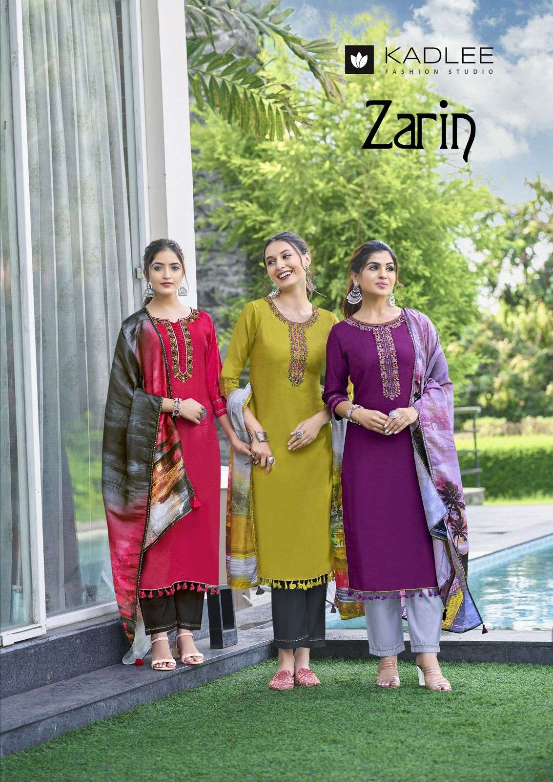KADLEE ZARIN 1001 TO 1006 SERIES PURE VISCOSE WEAVING EMBROIDERY DRESSES-00014