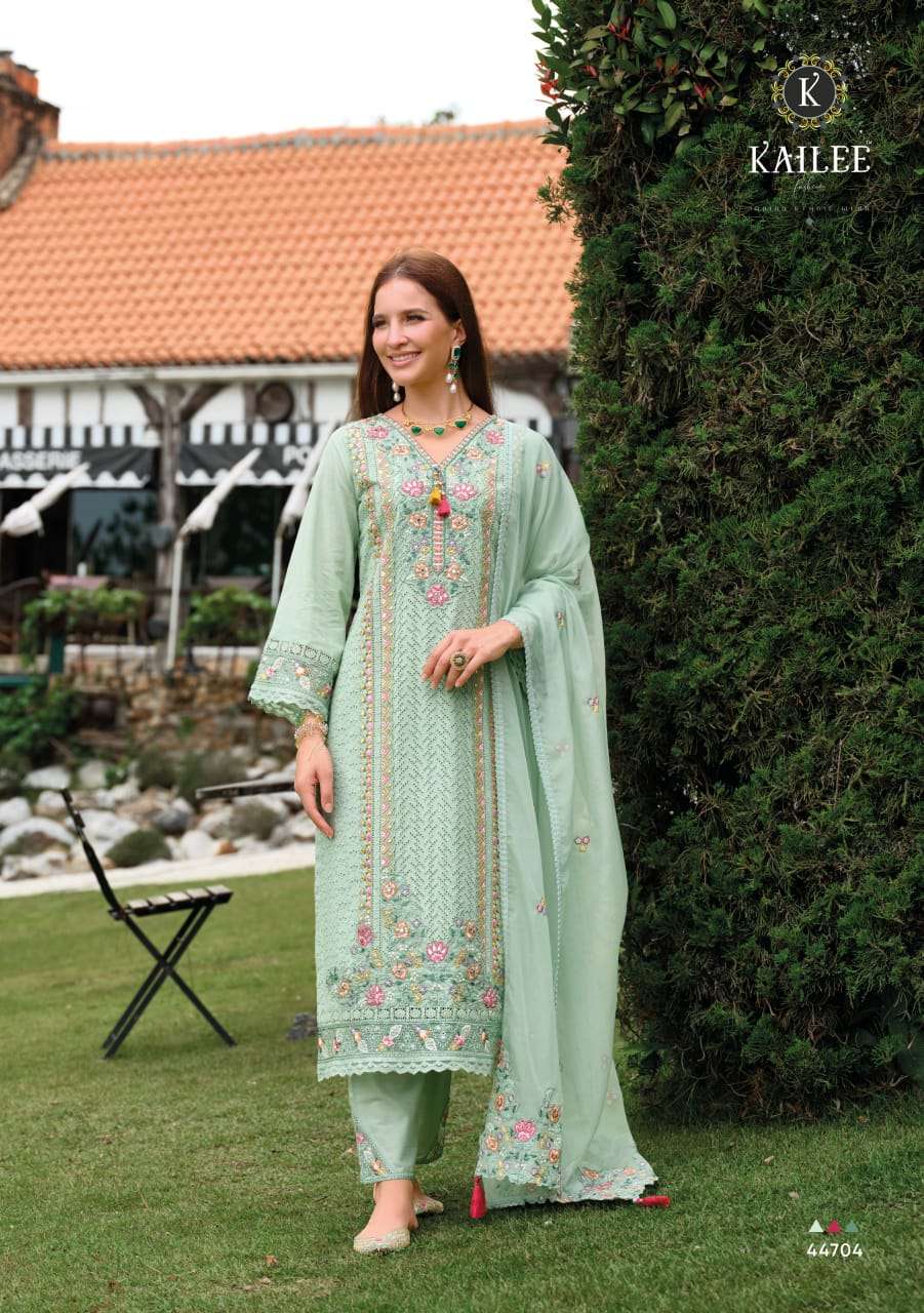 KAILEE FASHION GULZAR 44701 TO 44704 SERIES PURE COTTON MIRROR WORK DRESSES-00014