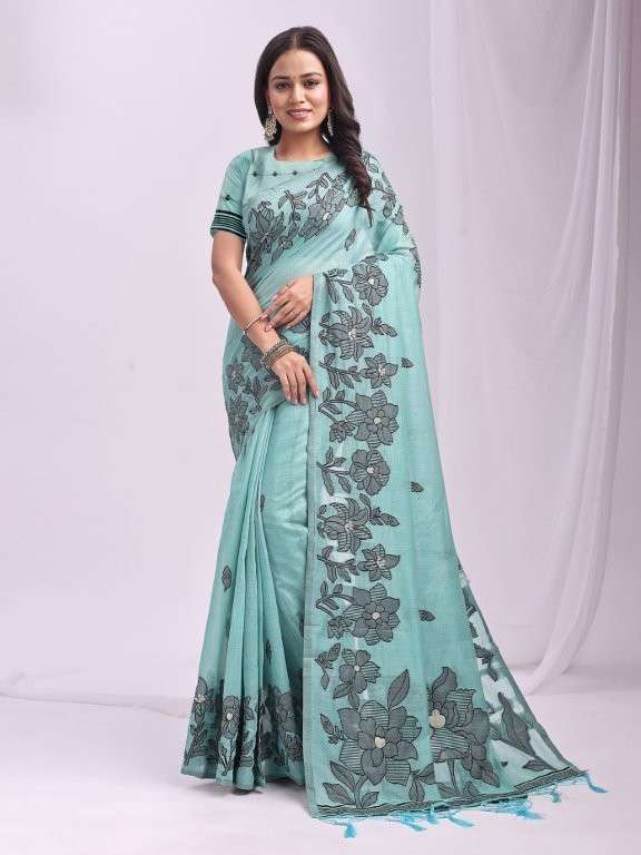 KASHIRA BY ASLIWHOLESALE DESIGNER PURE LIENEN COTTON PRINTED SAREES-00281