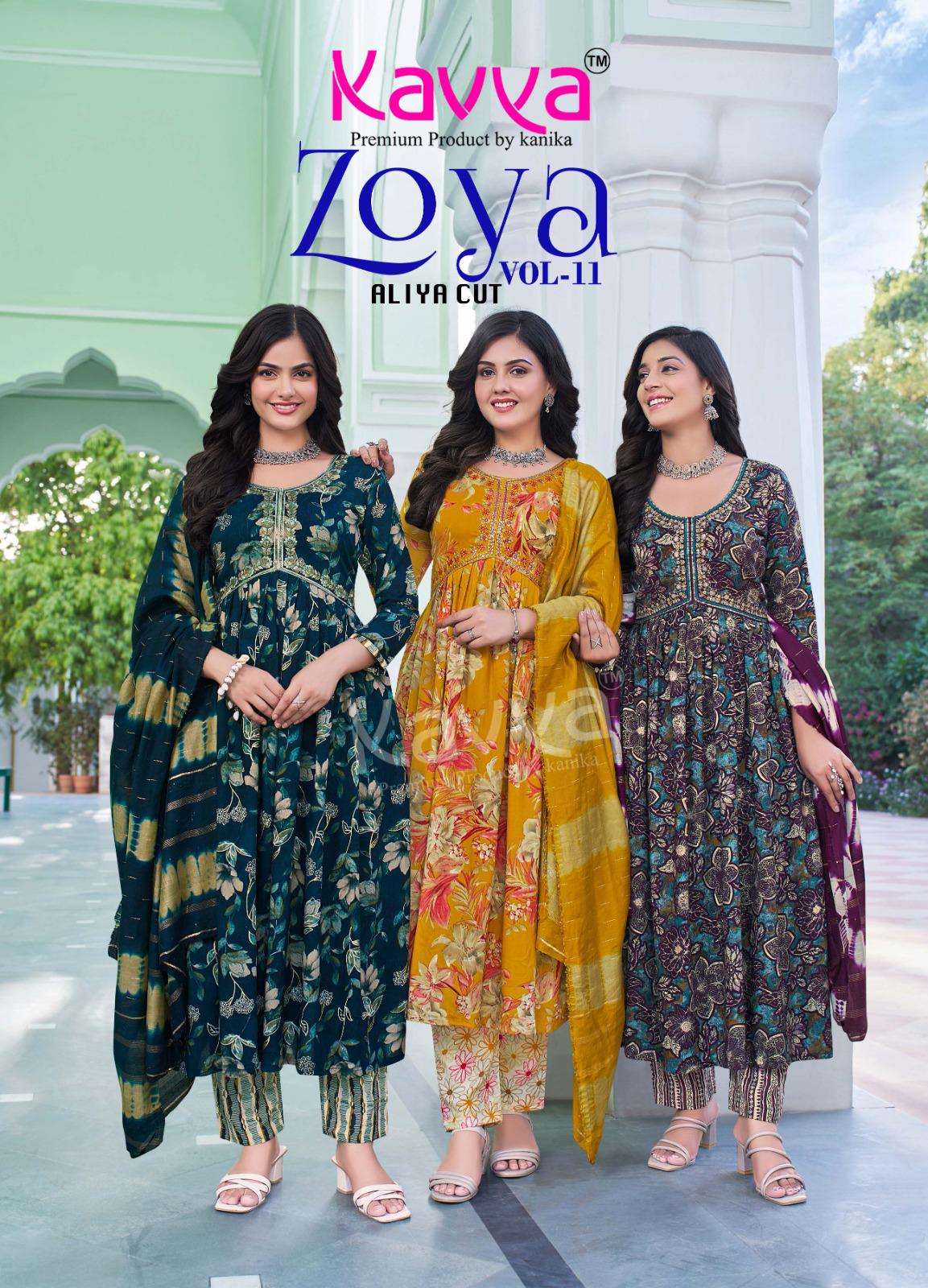 KAVYA ZOYA VOL-11 PURE RAYON PRINTED DRESSES-00062