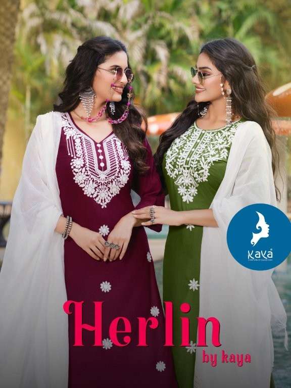 KAYA HERLIN PURE RAYON SULB EMBROIDERY DRESSES-00140