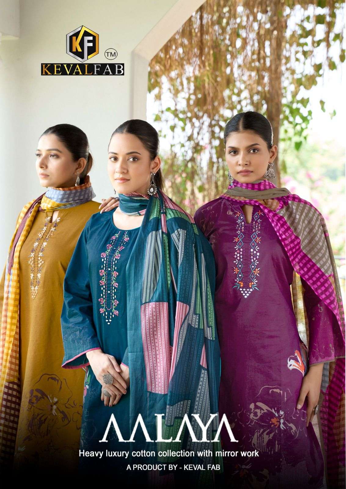 KEVAL FAB AALAYA VOL-01 1001 TO 1008 SERIES PURE COTTON PRINTED PAKISTANI DRESSES-00062