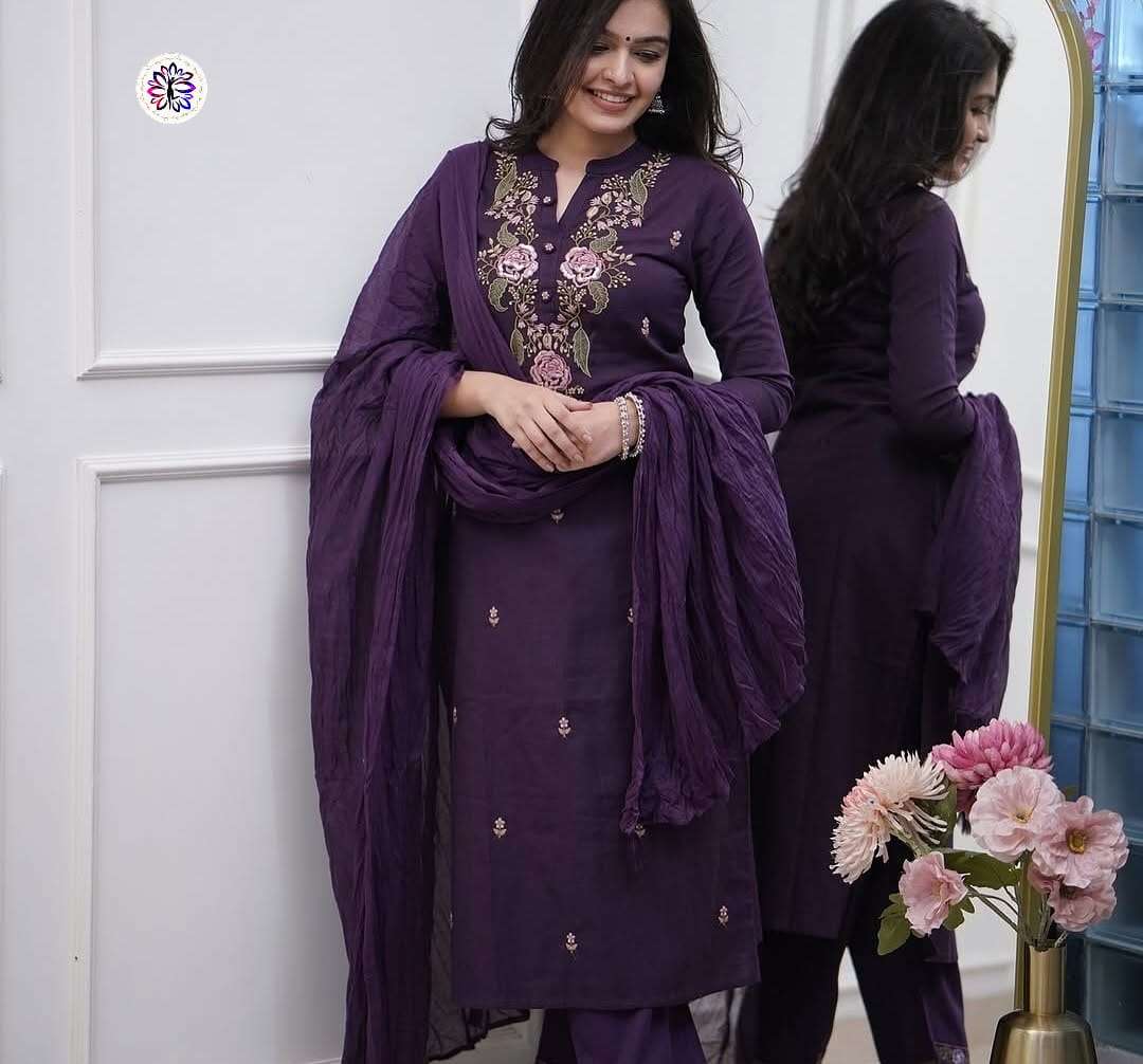 KF-3102 COLOUR BY ASLIWHOLESALE DESIGNER PURE RAYON SULB EMBROIDERY DRESS-00096