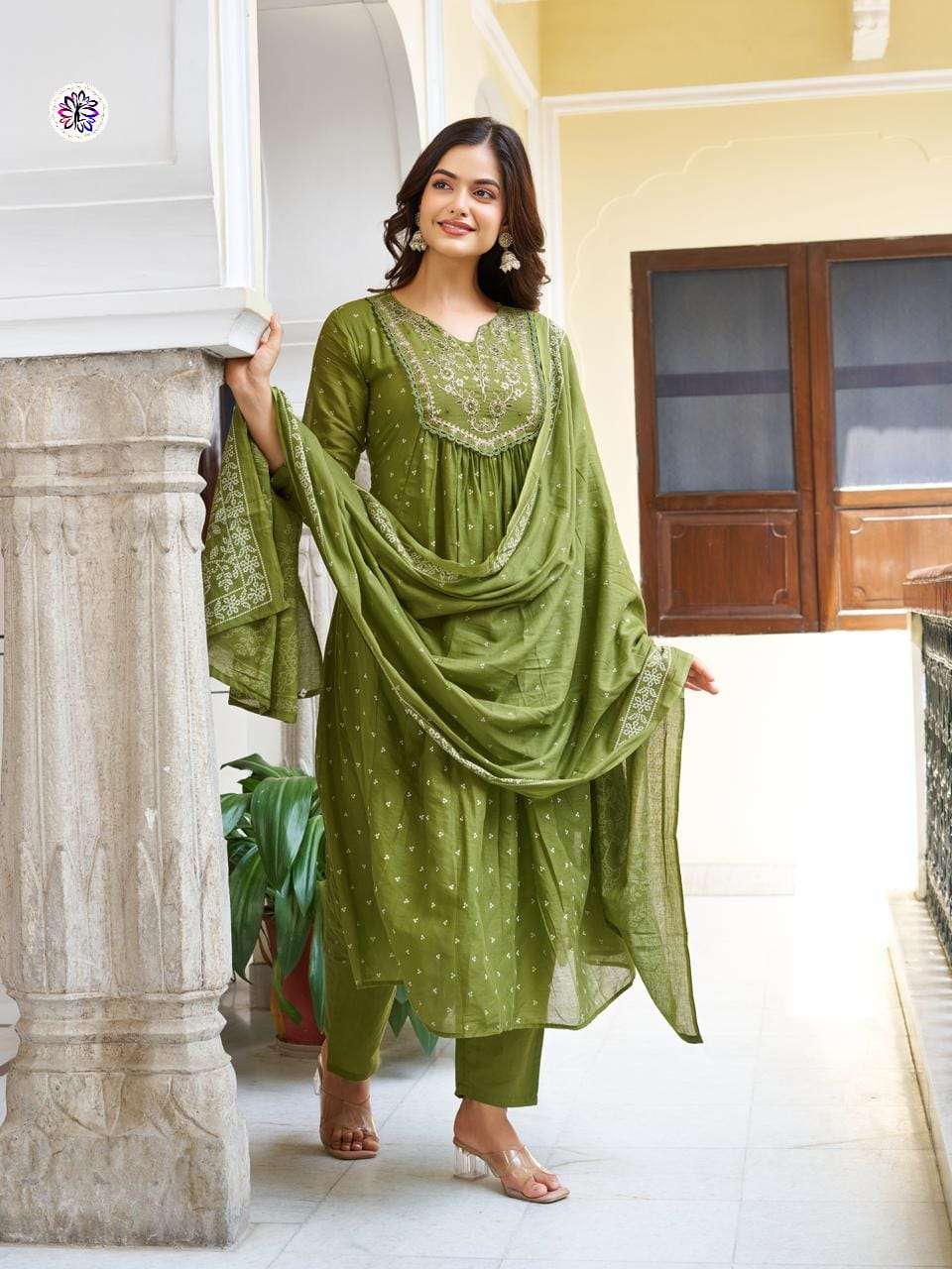 KF-3103 BY ASLIWHOLESALE DESIGNER PURE COTTON EMBROIDERY DRESSES-00096