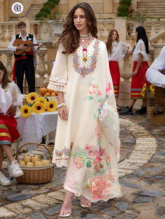 KF-3104 BY ASLIWHOLESALE DESIGNER PURE VISCOSE CHANDERI EMBROIDERY DRESSES-00096