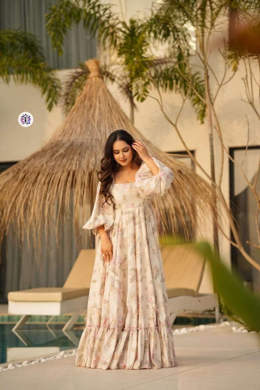 KF-3204 BY ASLIWHOLESALE DESIGNER PURE RAYON PRINTED GOWNS-00096