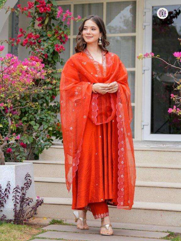 KF-637 BY ASLIWHOLESALE DESIGNER PURE VISCOSE CHANDERI EMBROIDERY DRESSES-00096