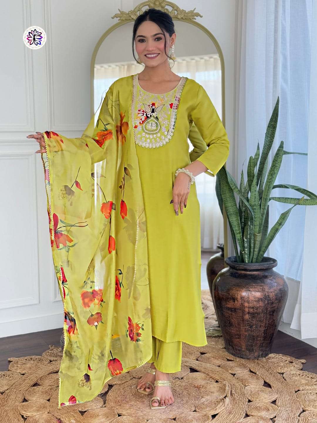 KF-712 BY ASLIWHOLESALE DESIGNER PURE RAYON EMBROIDERY DRESSES-00096