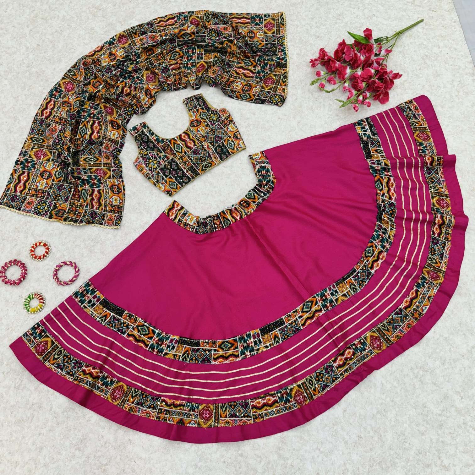 KIDS LEHENGA VOL-21 BY ASLIWHOLESALE DESIGNER PURE RAYON COTTON PRINTED KIDS LEHENGAS-00029