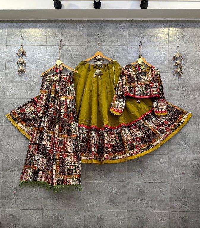 KIDS LEHENGAS VOL-11 BY ASLIWHOLESALE DESIGNER PURE RAYON PRINTED LEHENGAS-00029