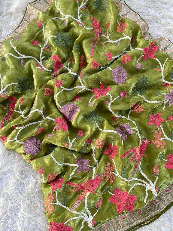 KINGFISHER BY ASLIWHOLESALE DESIGNER PURE SOFT SILK EMBROIDERY SAREES-00282