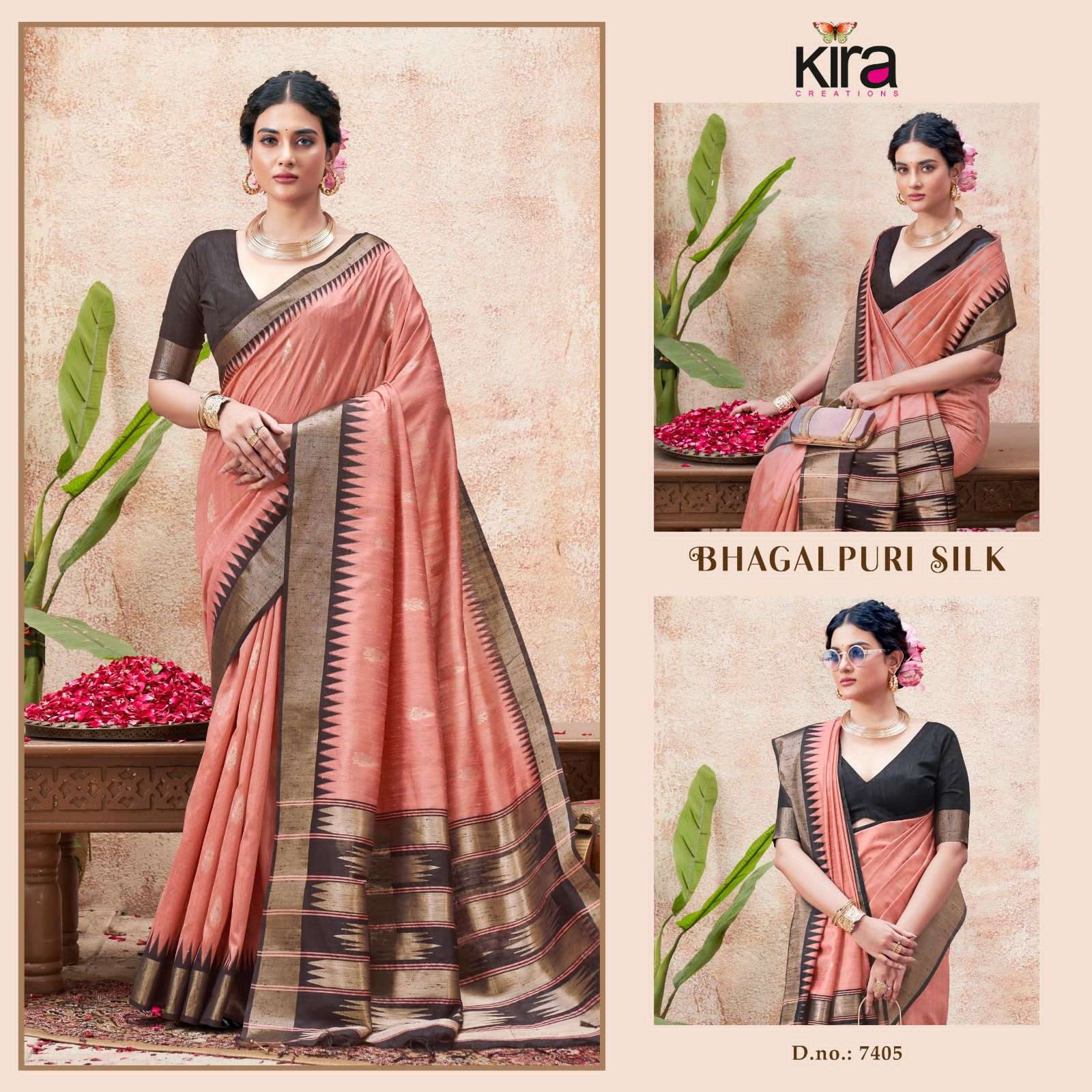 KIRA BHAGALPURI SILK PURE HANDLOOM SILK SAREES-00004