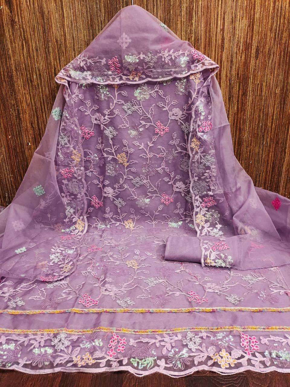 KISHU VOL-56 BY ASLIWHOLESALE DESIGNER PURE ORGANZA SILK DRESSES-00238