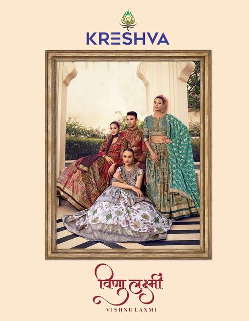 KRESHVA VISHNU LAXMI PURE PV SILK PRINTED LEHENGAS AND MENS KURTAS-00137